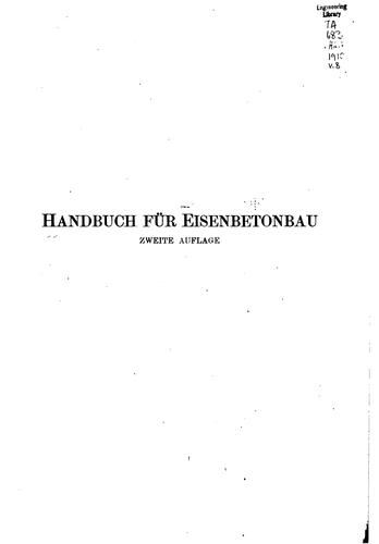 Cover for Handbuch für Eisenbetonbau