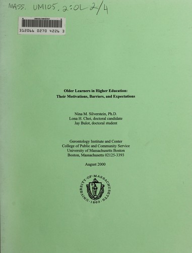 Cover for Older learners in higher education