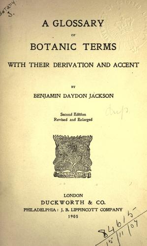 Cover for A glossary of botanic terms