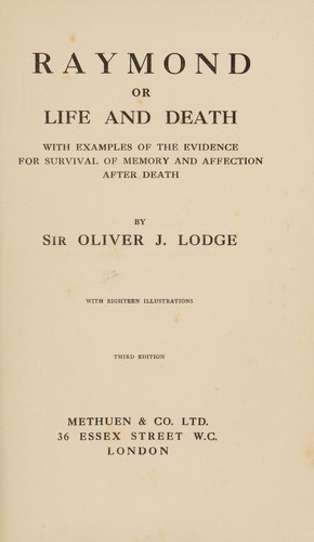 Cover for Raymond, or Life and death