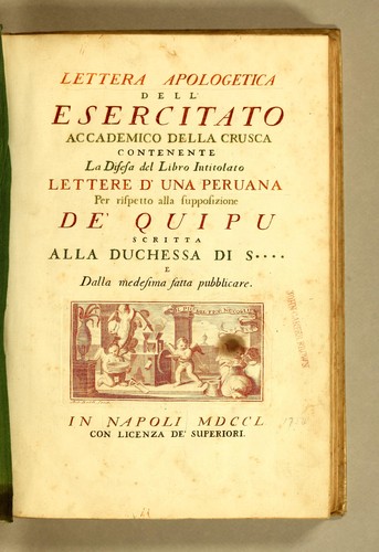 Cover for Lettera apologetica dell'Esercitato accademico della Crusca