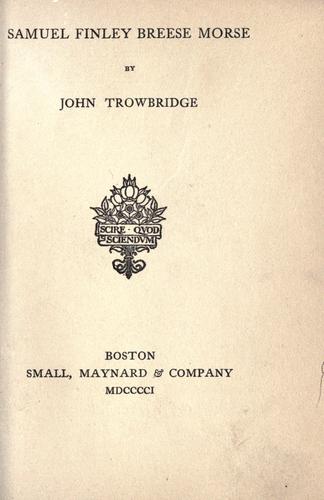 Cover for Samuel Finley Breese Morse