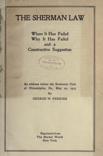 Cover for The Sherman law
