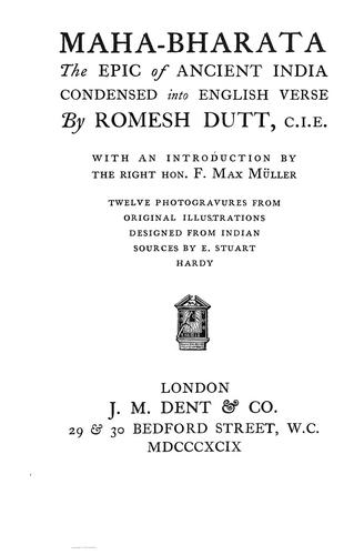Cover for Mahabharata