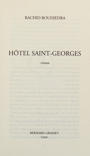 Cover for Hôtel Saint-Georges