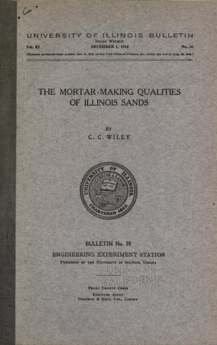Cover for The mortar-making qualities of Illinois sands