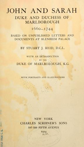 Cover for John and Sarah, Duke and Duchess of Marlborough, 1660-1744