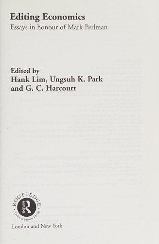 Cover for Editing economics
