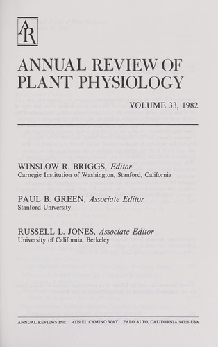 Cover for Annual review of plant physiology.
