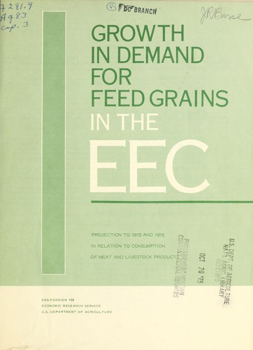 Cover for Growth in demand for feed grains in the EEC