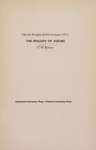 Cover for The biology of ageing