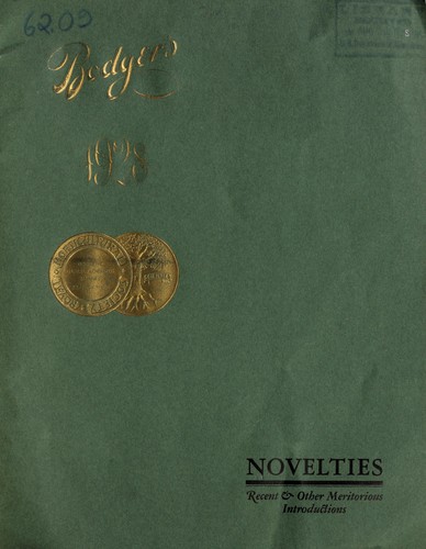 Cover for Bodger's 1928 novelties