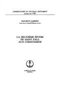 Cover for La deuxième épı̂tre de saint Paul aux Corinthiens