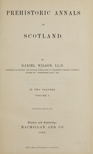 Cover for Prehistoric annals of Scotland