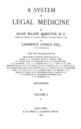 Cover for A system of legal medicine