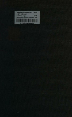 Cover for Methods and results of Kierkegaard studies in Scandinavia;