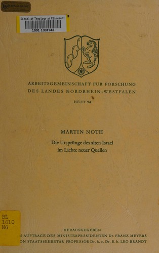 Cover for Die Ursprünge des alten Israel im Lichte neuer Quellen