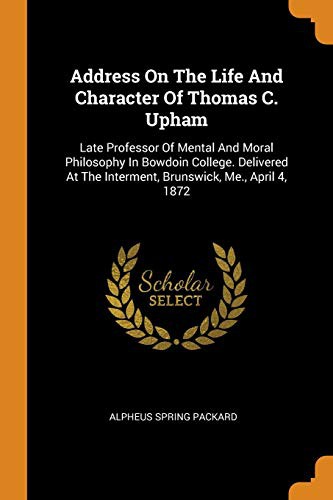 Cover for Address On The Life And Character Of Thomas C. Upham