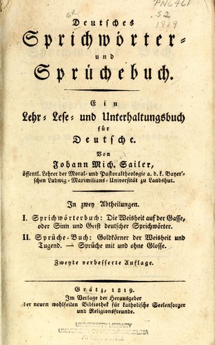 Cover for Deutsches Sprichwörter- und Sprüchebuch