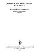 Cover for Beiträge zur allgemeinen Geschichte