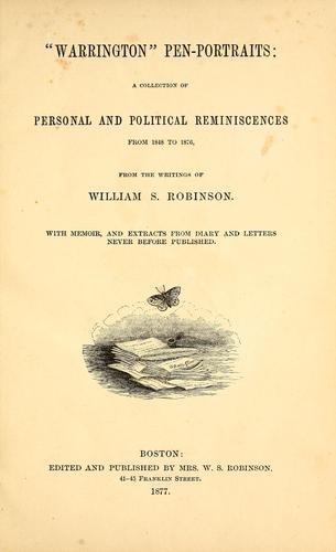 Cover for "Warrington" pen-portraits