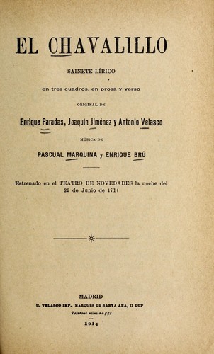 Cover for El chavalillo