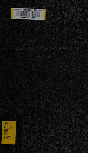 Cover for The Hutterian Brethren, 1528-1931