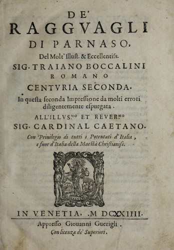 Cover for De' ragguagli di Parnaso