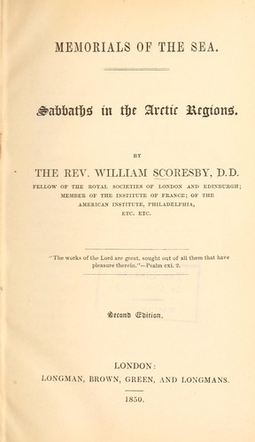 Cover for Memorials of the sea