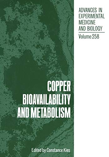 Cover for Copper Bioavailability and Metabolism