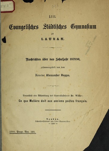 Cover for Ce que Molie  re doit aux anciens poe  tes franc ʹais ...