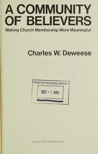 Cover for A community of believers