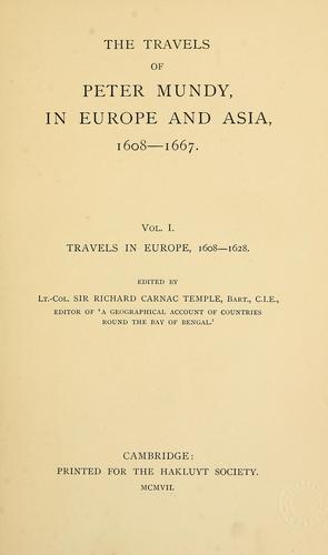 Cover for The travels of Peter Mundy in Europe and Asia, 1608-1667.