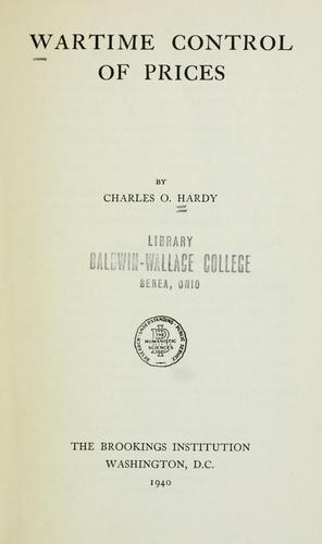 Cover for Wartime control of prices