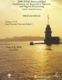 Cover for 2000 IEEE International Conference on Acoustics, Speech, and Signal Processing