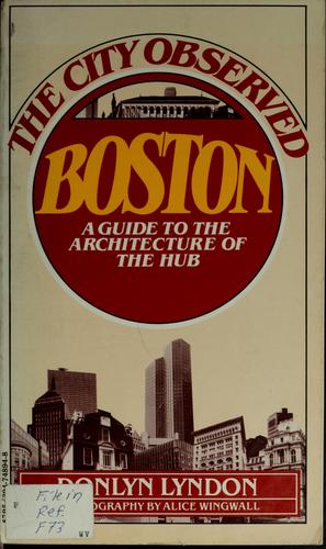 Cover for The city observed, Boston