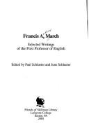 Cover for Selected Writings of the First Professor of English