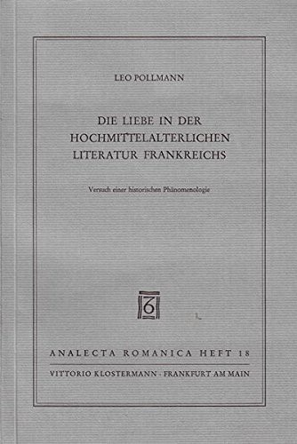 Cover for Die Liebe in Der Hochmittelalterlichen Literatur Frankreichs