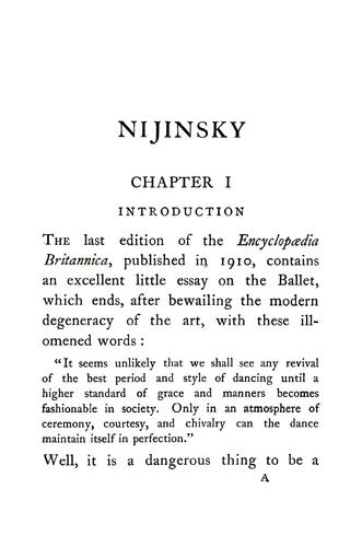 Cover for The art of Nijinsky