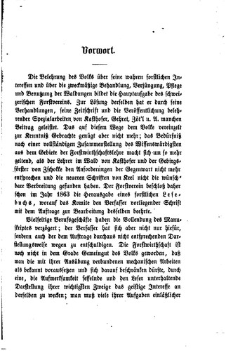Cover for Der Wald, seine Verjüngung, Pflege und Benutzung, bearbeitet für das Schweizervolk