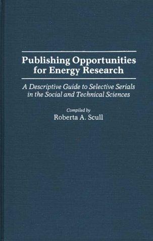 Cover for Publishing opportunities for energy research