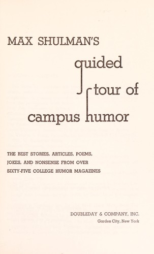 Cover for Max Shulman's guided tour of campus humor