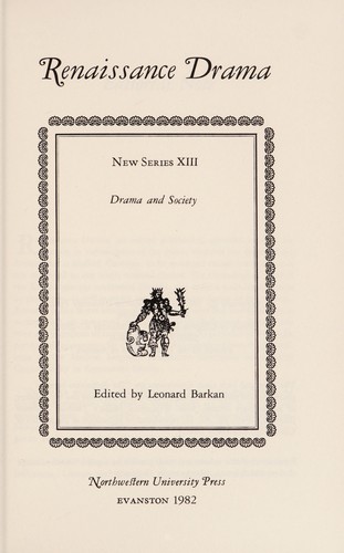 Cover for Renaissance Drama