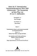 Cover for Akten des X. Internationalen Germanistenkongresses Wien 2000