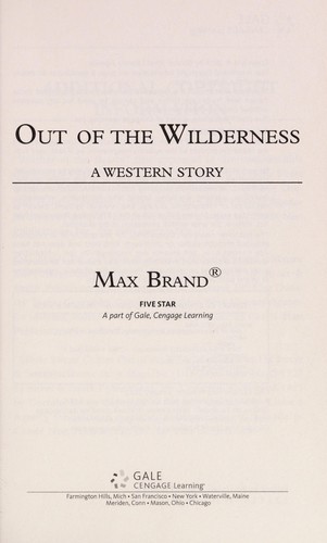 Cover for Out of the wilderness