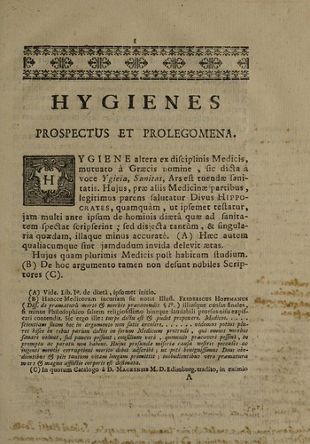 Cover for Hygienes prospectum et prolegomena sistens dissertatiuncula