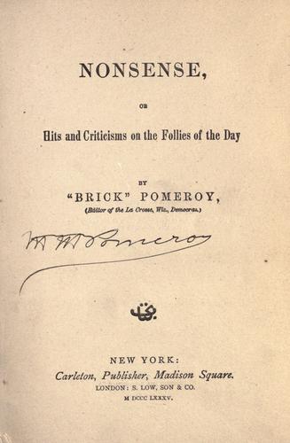 Cover for Nonsense