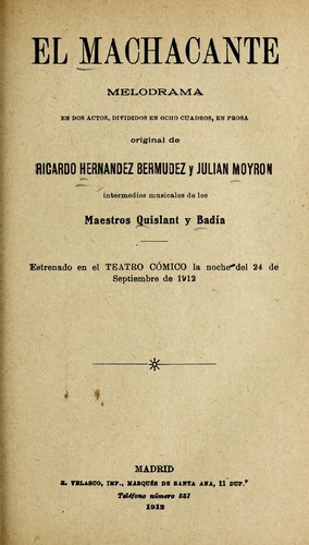 Cover for El machacante