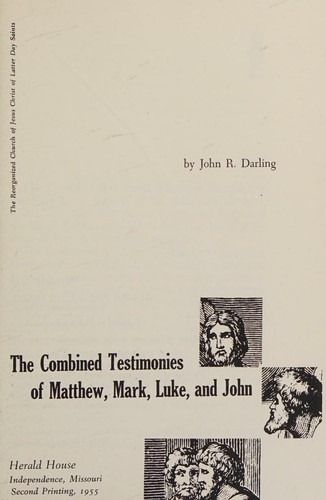 Cover for The combined testimonies of Matthew, Mark, Luke, and John