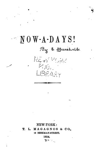 Cover for Now-a-days!